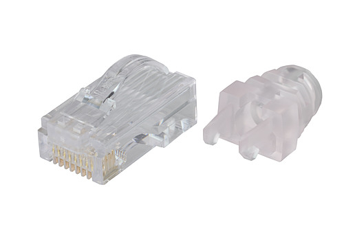 日本製線　Cat.5e U/UTP LANケーブル用RJ45モジュラープラグ（1ピース、ブーツ有）　RLP5E88B