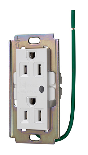 明工社　ML医用接地埋込ダブルコンセント(B形)Sタイプ　通電表示ランプ付　白　ML1272T45W