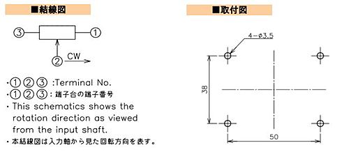 緑測器　接触式多回転型センサ　CP-45F-10SX 10Kｵｰﾑ