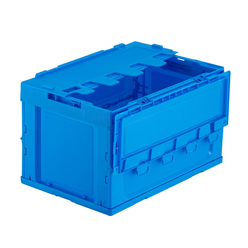 サンワサプライ　折りたたみコンテナ　 50リットルふた付き　CNT-CV50BL「在庫掲載」