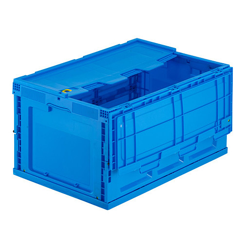 サンワサプライ　折りたたみコンテナ　75リットルふた付き　CNT-CV75BL「在庫掲載」